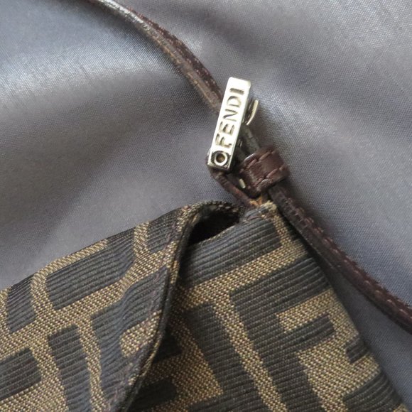 ❤️ Auth FENDI Double Flap Zucca Canvas & Leather Shoulder Bag Italy +DUSTBAG - Picture 5 of 15